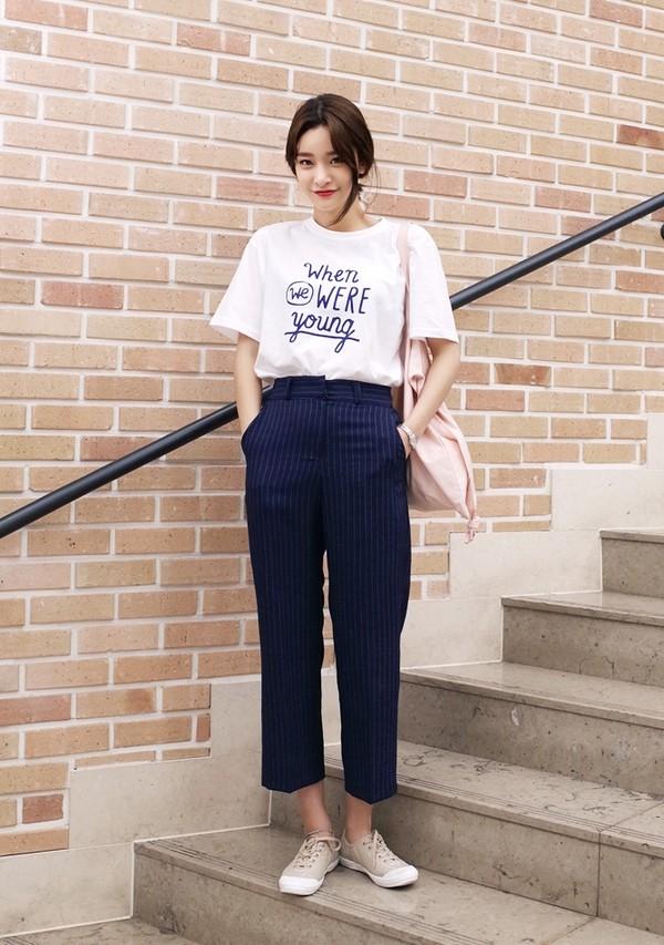 6 ways to wear youthful and chic fabric pants for the office girl - 8