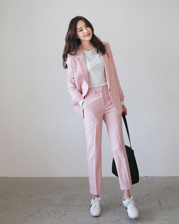 6 ways to wear youthful and chic fabric pants for the office girl - 12