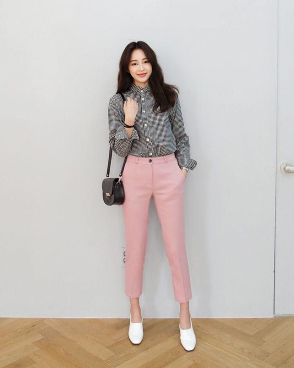 6 ways to wear youthful and chic fabric pants for the office girl - 2