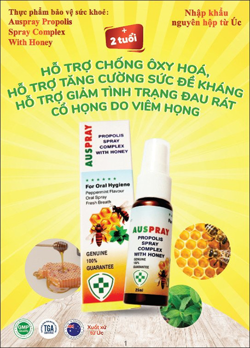 Tác dụng không ngờ tới của xịt họng keo ong Auspay Propolis Complex With Honey - 1