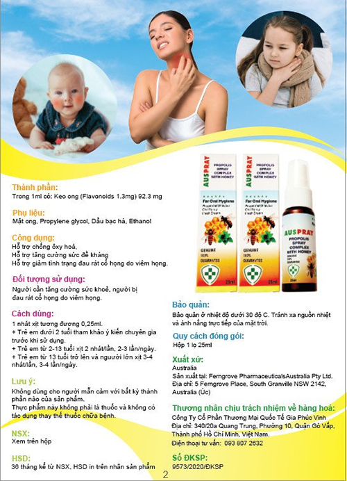 Tác dụng không ngờ tới của xịt họng keo ong Auspay Propolis Complex With Honey - 2