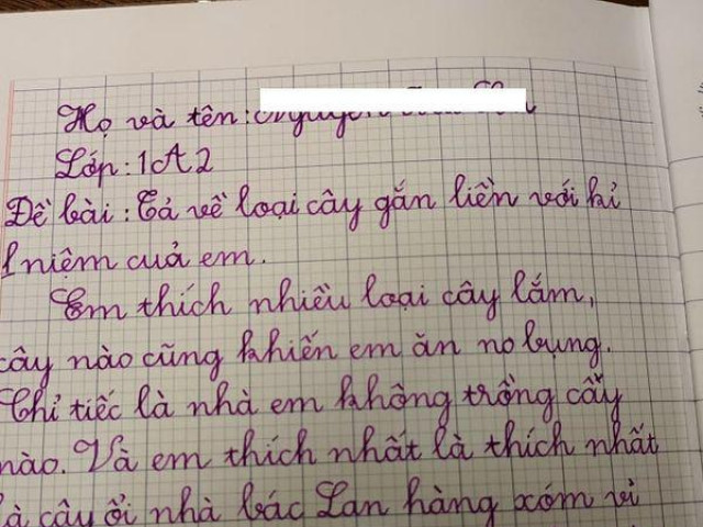 Bạn trẻ - Cuộc sống - Bài văn tả loài cây kỷ niệm của học sinh tiểu học khiến cộng đồng mạng dở khóc dở cười
