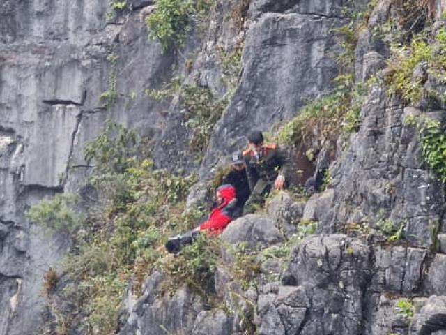 Moments of life and death visitors fall into rock crevices while climbing out of cliffs 