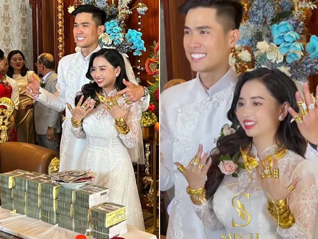 Cô dâu Sóc Trăng ”gồng mình” đeo vàng, nhận của hồi môn 10 tỷ trong ngày cưới