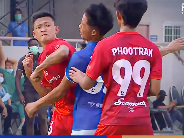 Bóng đá - Kinh hoàng cầu thủ tung đòn Muay Thái, đối phương khâu 24 mũi ở giải Thái Lan