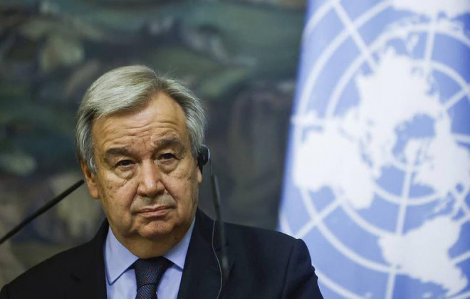 Tổng Thư ký Liên Hợp Quốc (LHQ) Antonio Guterres. Ảnh: Maxim Shemetov/POOL/AP