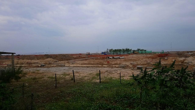 Phần diện tích lấn biển thuộc dự án Hamubay. Ảnh: HP