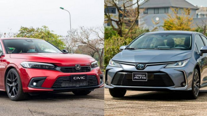 Compare Honda Civic and Toyota Corolla Altis in the price range of 860 million VND - 6