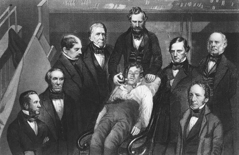 Who discovered the first anesthetic, helping humanity get rid of the fear of surgery?  - 3