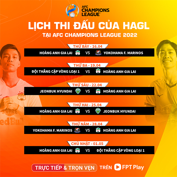 Hành trình AFC Champions League 2022 sẽ được truyền hình trọn vẹn và trực tiếp trên hệ thống FPT Play.