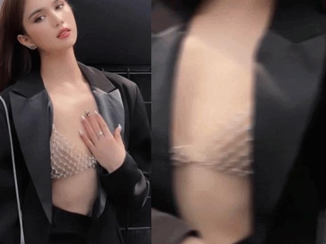 Đời sống Showbiz - Bra đính hạt "lấp ló" của Ngọc Trinh gây ấn tượng