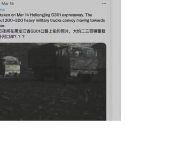 Trung Quốc nói bức ảnh đoàn xe chở vũ khí đi về phía Nga là giả