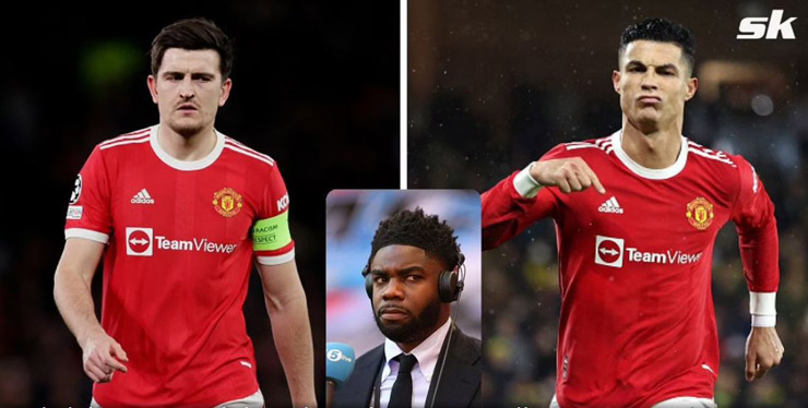 Micah Richards (ảnh giữa) cho rằng Maguire nên nhường vai trò thủ quân MU cho Ronaldo