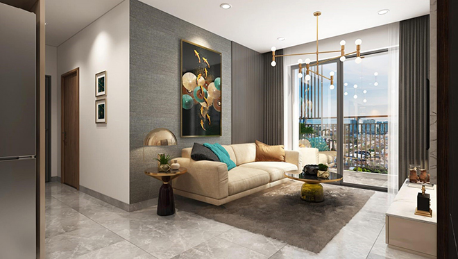 Thiết kế căn hộ nổi bật với nhiều mặt thoáng và ban công rộng