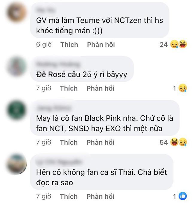 Dưới phần bình luận, netizen cảm thấy "may mắn" khi giáo viên không phải fan của SNSD, EXO hay NCT, bởi vì ai mà biết cô sẽ cho bao nhiêu mã đề!