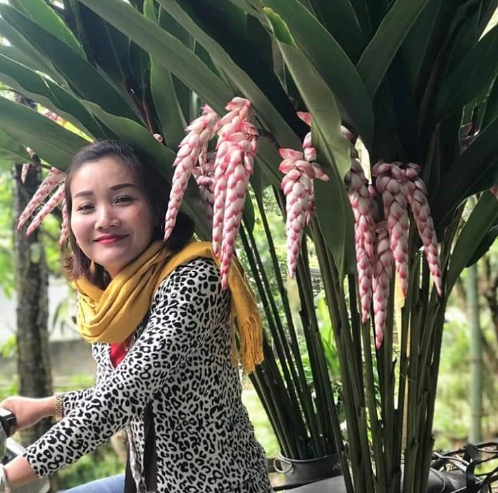 Mới đầu mùa, lan lúa được nhiều người lùng mua, chị Hương Nguyên phải gom vài nhà mới đủ hàng giao cho khách.