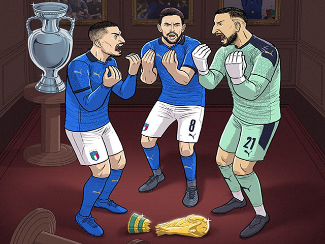 Tranh vui - Ảnh chế: "Rừng gỗ" Italia chính thức ngồi nhà xem World Cup 2022