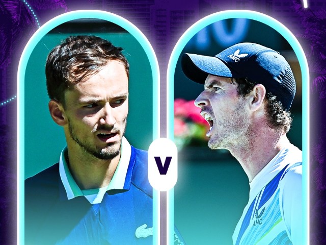 Trực tiếp tennis Medvedev - Murray: Medvedev đoạt break sớm (Vòng 2 Miami Open)