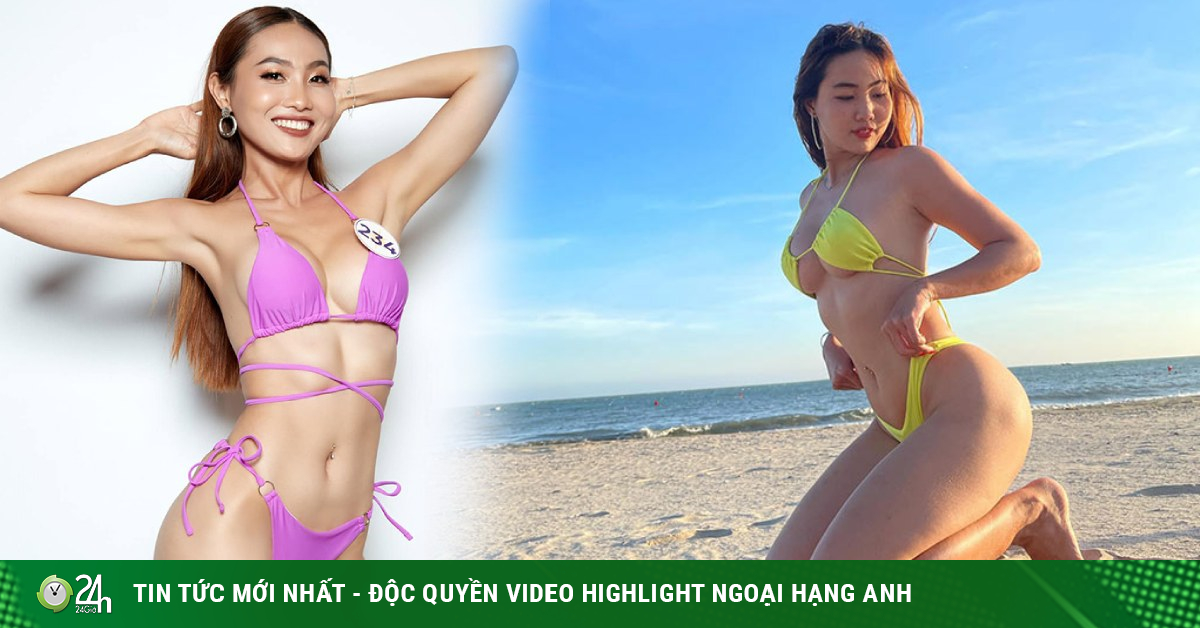 Hot girl Giang Tien third round 98cm Miss Universe contest, impressive Gym coach “fiery”