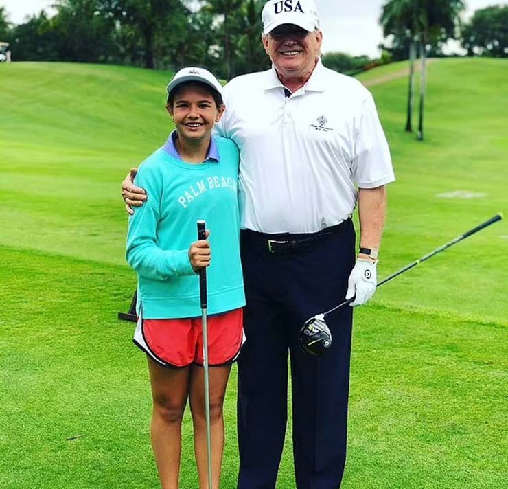 Donald Trump cùng cháu gái Kai tại giải golf West Palm Beach