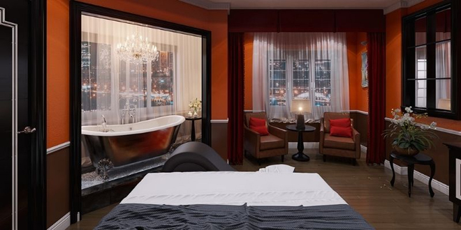 Không gian lãng mạn của khách sạn tình yêu (Nguồn: Đào Tiên Hotel)