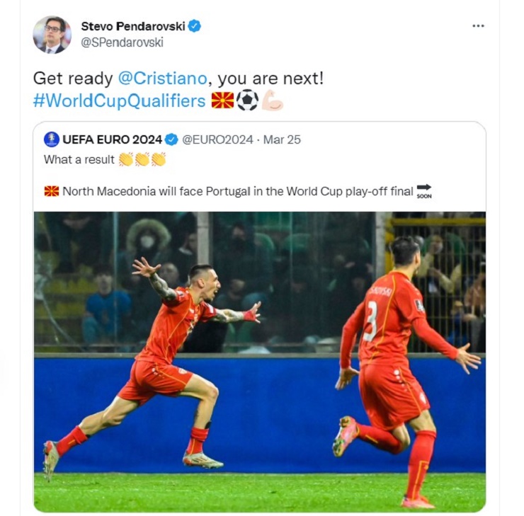 Tổng thống Bắc Macedonia cảnh báo Ronaldo trên mạng xã hội