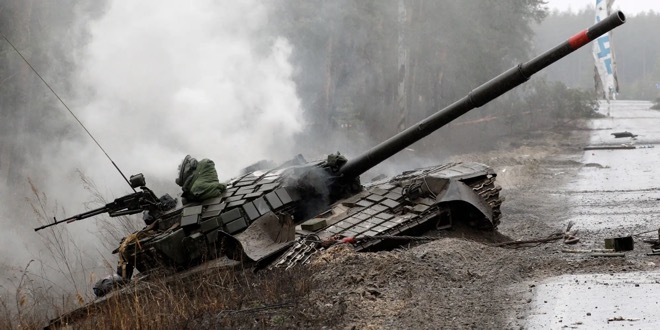 Xe tăng Nga bị phá hủy ở Ukraine.