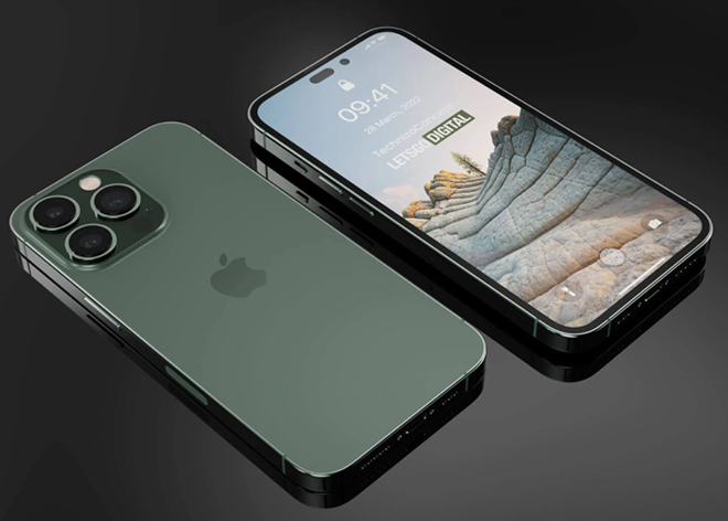 Concept&nbsp;iPhone 14 Pro màu xanh lá.