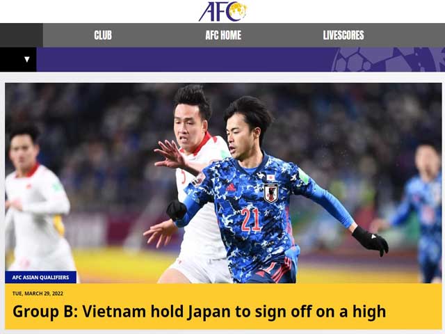 Báo Nhật Bản chê đội nhà, trang chủ AFC khen ngợi bản lĩnh Việt Nam