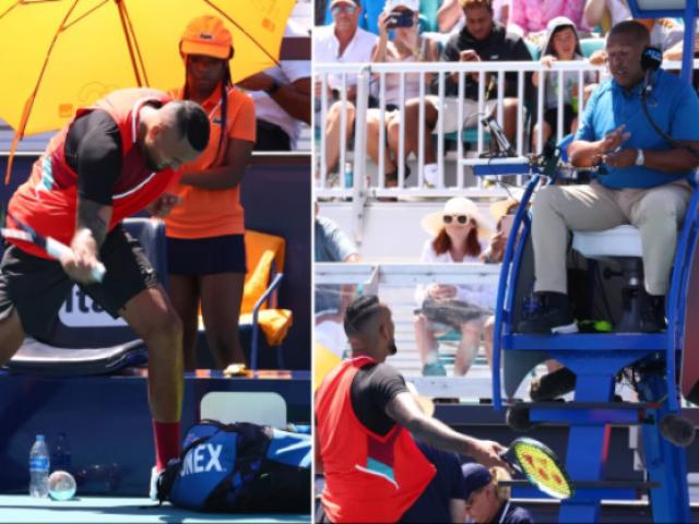 Thể thao - Rúng động "Trai hư" Kyrgios lại đập nát vợt ngay trước mặt trọng tài