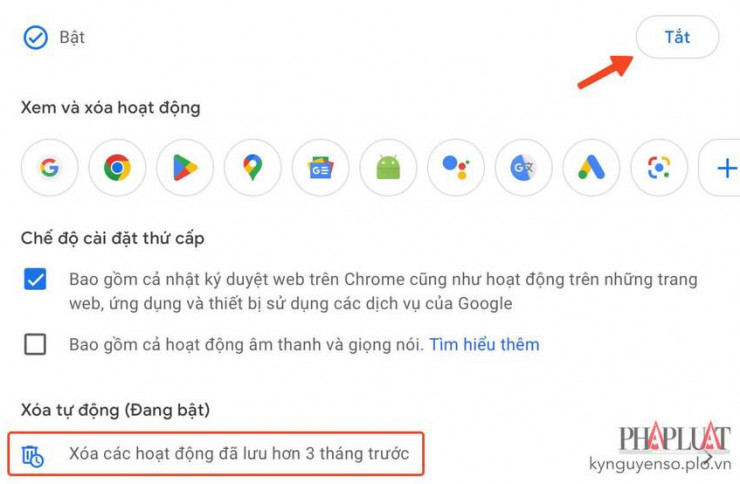 Cách tắt tính năng theo dõi vị trí của Google - 3