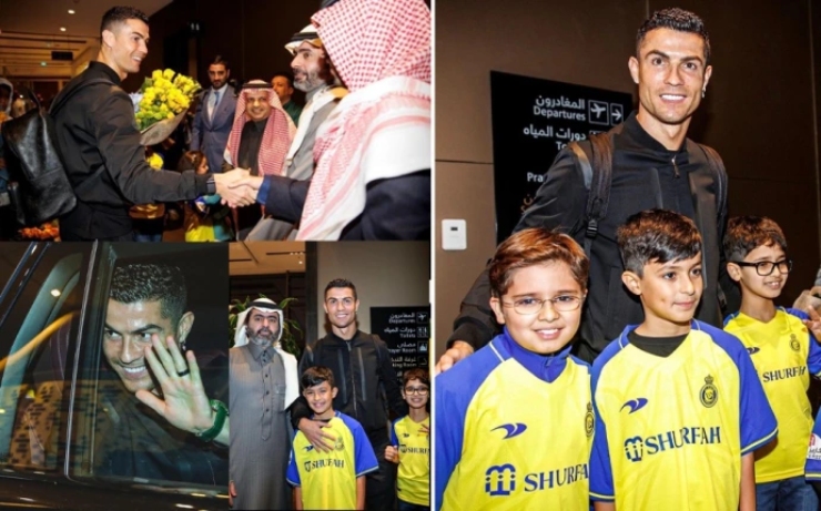 Ronaldo được chào đón
nồng nhiệt ngay khi đặt chân tới Saudi Arabia