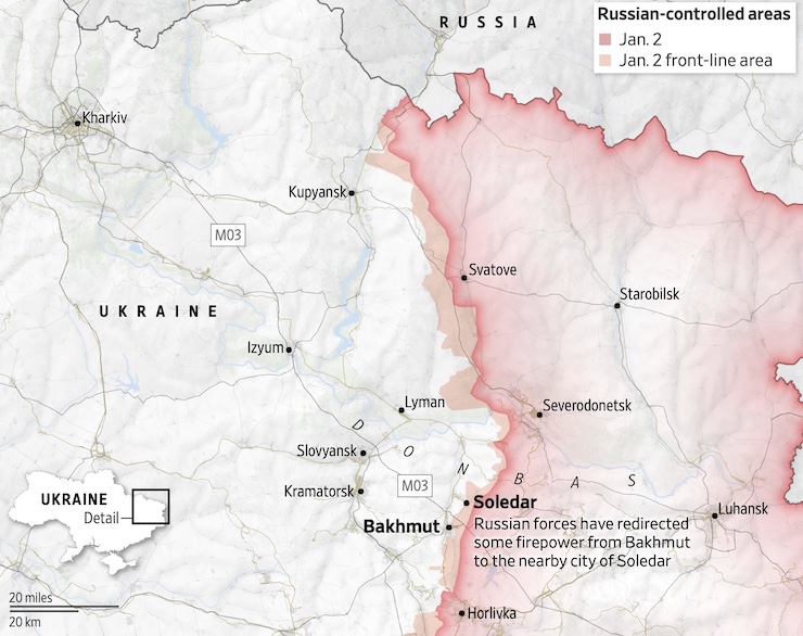 Nga vẫn chưa thể vượt qua phòng tuyến của Ukraine ở Bakhmut.