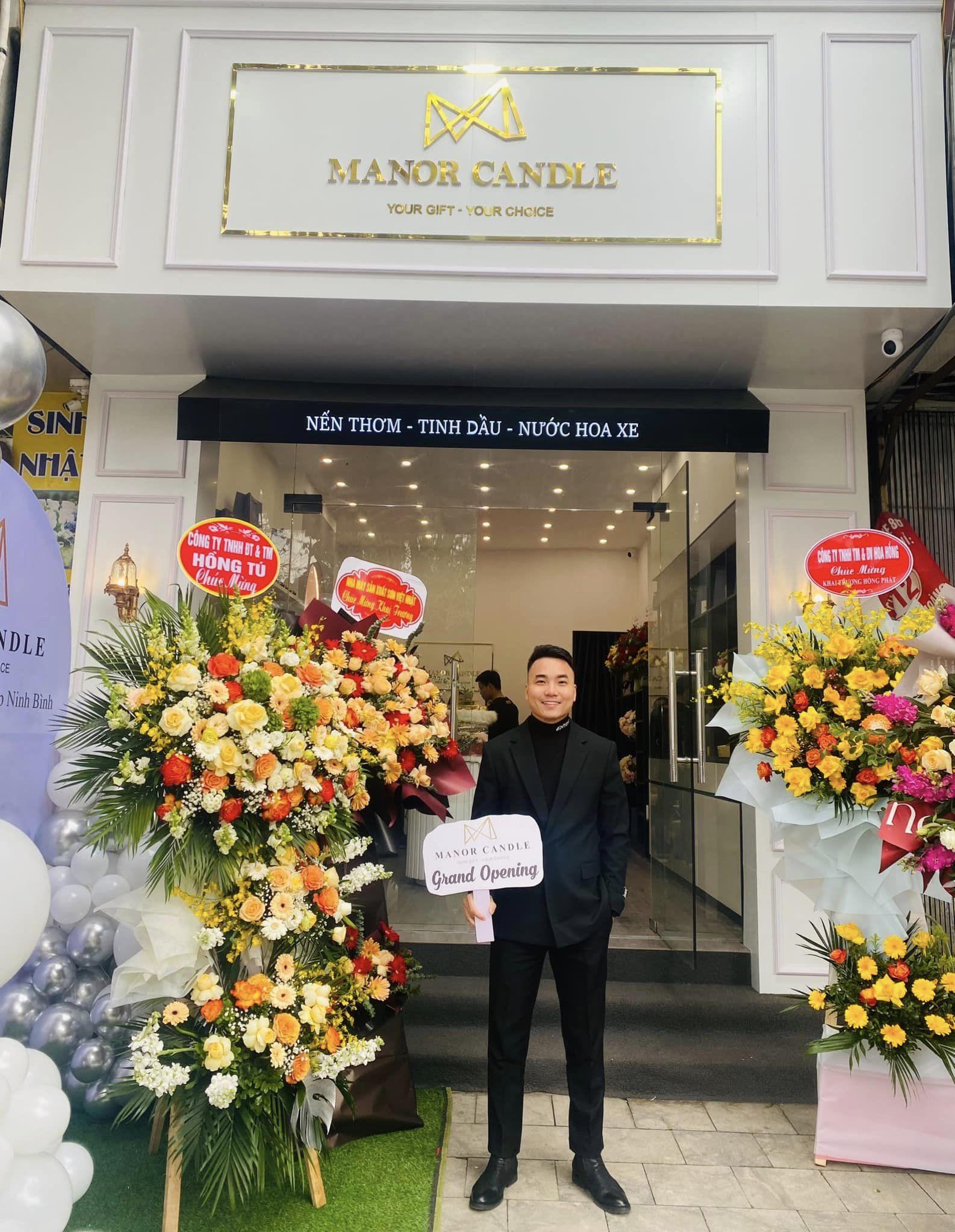 Anh Lê Đức Trung - CEO/ Founder Manor Candle trong sự kiện Khai trương của hãng tại TP. Ninh Bình