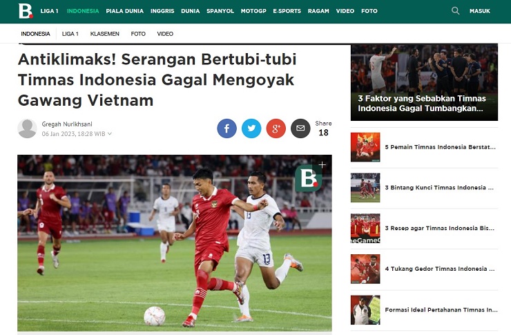 Tờ Bola chỉ trích các chân sút Indonesia dứt điểm quá tệ