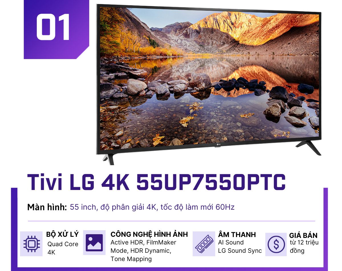 Gợi ý 4 Smart TV 55 inch giá 12 triệu chơi tết &#34;thả ga&#34; - 1