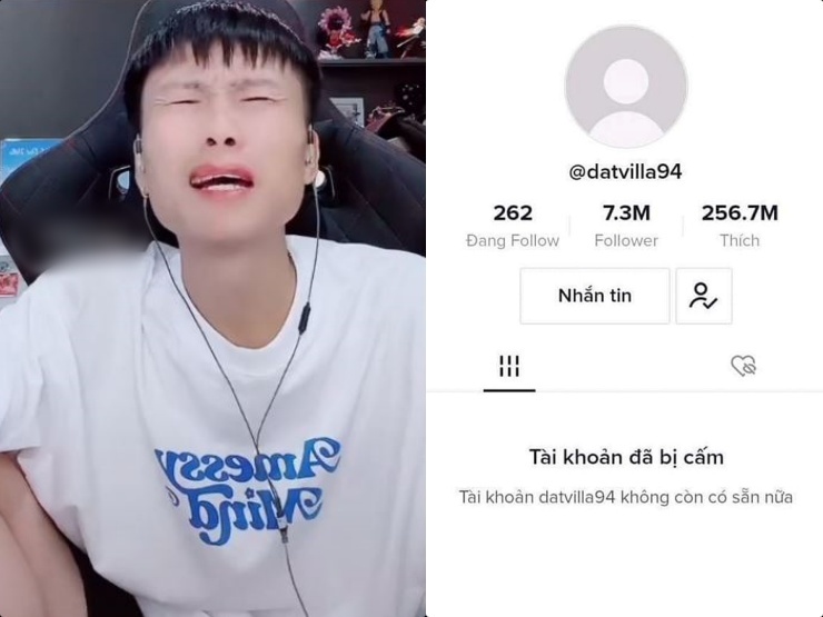 Kênh TikTok 7,3 triệu lượt theo dõi của Đạt Villa bị cấm? - 1