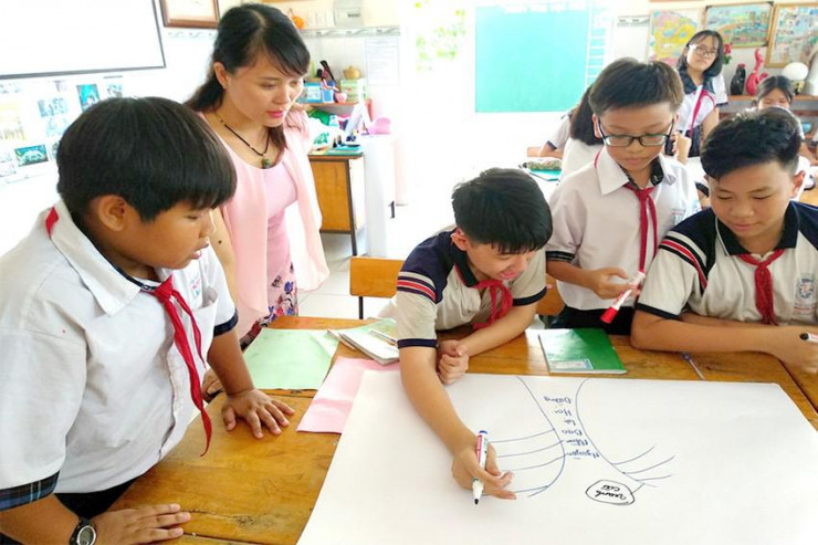 Đội ngũ cộng tác viên Trường THCS Nguyễn Trãi, quận Gò Vấp tham gia sinh hoạt chuyên đề. Ảnh: LÂM QUÍ