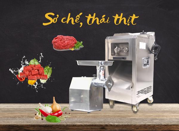 Sử dụng máy cắt thịt hoặc máy đùn để sơ chế thịt