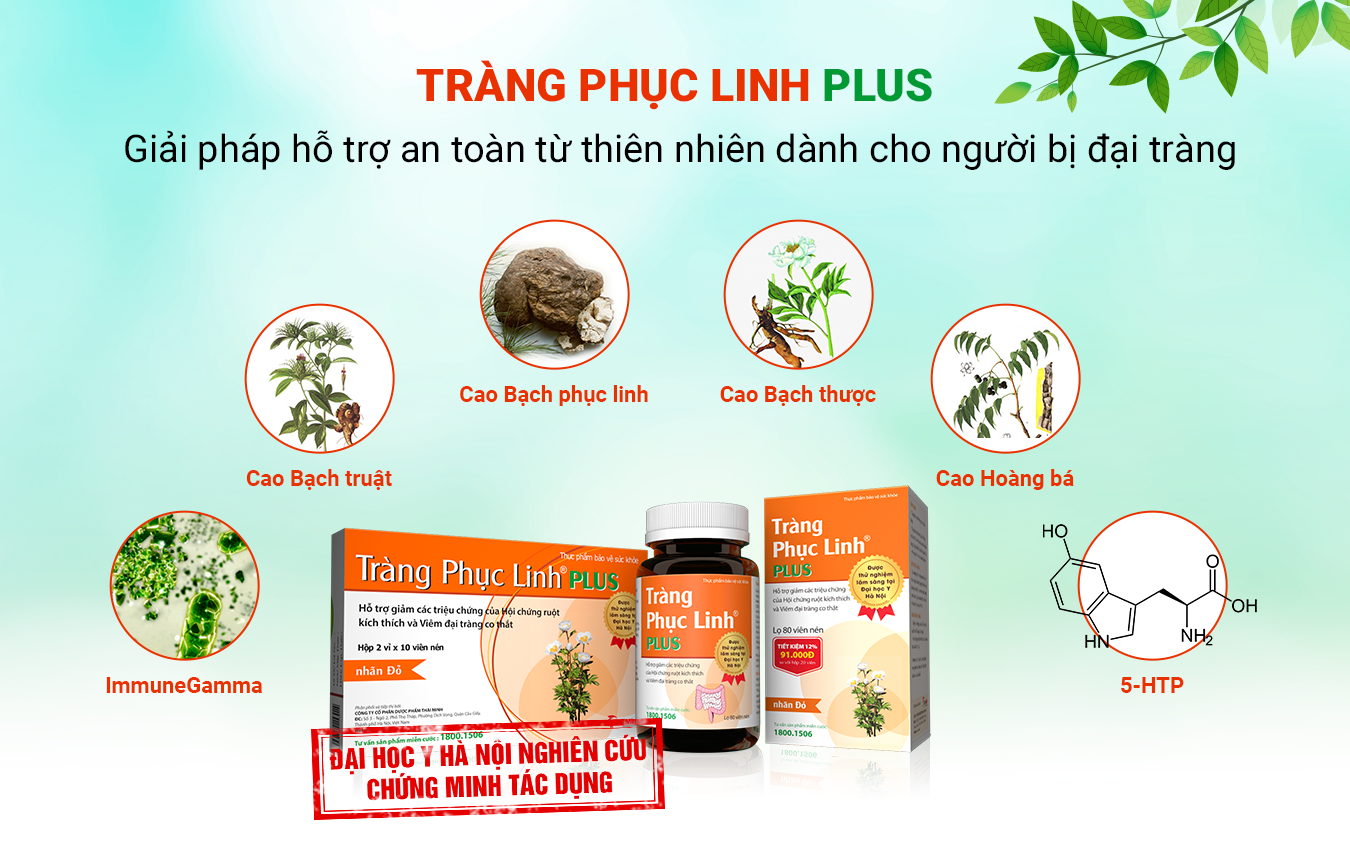 Tràng Phục Linh PLUS cam kết hoàn lại 100% tiền nếu không giảm hiệu quả sau 2 tháng sử dụng. Để đăng ký tham gia vui lòng liên hệ tổng đài 1800 1506 (miễn phí gọi đến)
