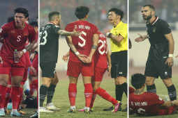 Bóng đá - Sao Indonesia ngã như "điện giật" bị trọng tài bóc mẽ, Văn Hậu tố diễn kịch