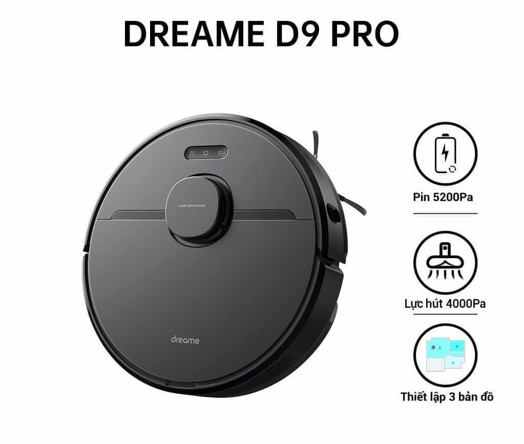 Dreame D9 Pro tích hợp đầy đủ các tính năng thông minh