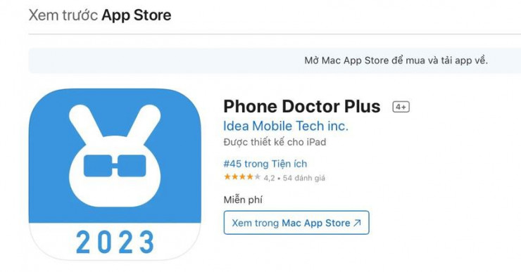 Phone Doctor Plus được cung cấp miễn phí trên kho ứng dụng.