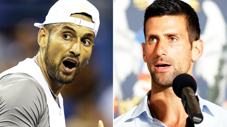 Vé Kyrgios (trái) đấu giao hữu Djokovic (phải) vào 13/1 được bán hết sau 58 phút