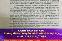 Thông tin tán phát liên quan 2 nữ sinh Trường HUFLIT bị xâm hại là tin giả