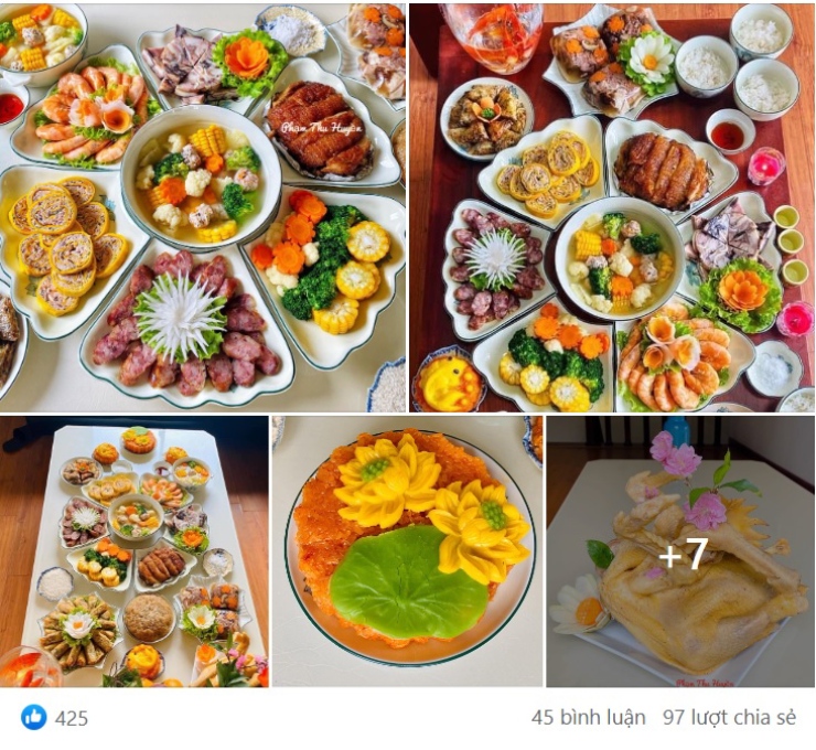 Cỗ cúng ông Táo nhà chị Vũ Thu Huyền năm nay tươm tất hơn mọi năm, chị em có thể tham khảo mâm cúng này cho nhà mình. Mâm cỗ này đầy đủ các món ăn truyền thống và thường thấy khi cúng ông Táo. Nếu không có nhiều thời gian nấu nướng, chị em có thể làm mâm cúng như thế này.