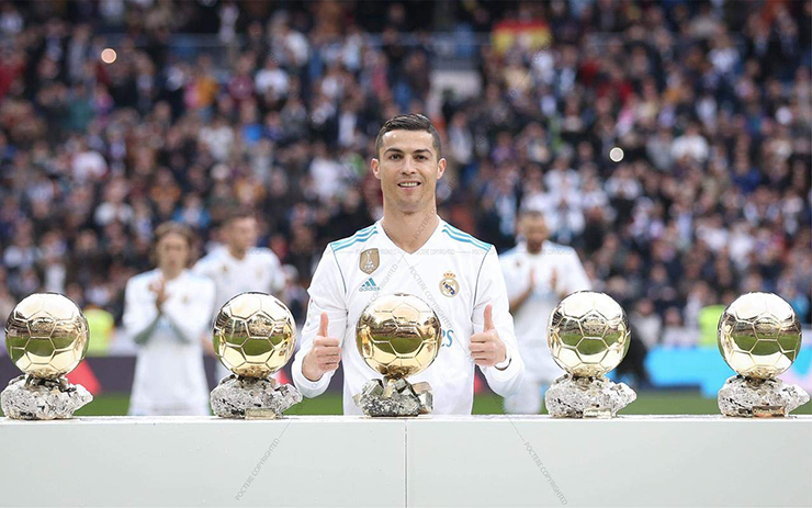 Ronaldo là cầu thủ giành nhiều quả bóng vàng thứ 2 trong lịch sử