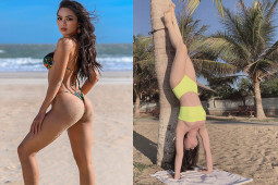 Dàn hot girl Yoga thi hoa hậu: Khánh Phương vòng ba 100 cm gây “sốt”