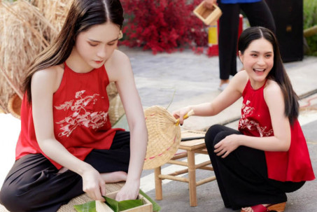 "Nữ đại gia quận 7" mặc áo yếm gói bánh chưng, Thùy Tiên khiến fan không nhận ra khi đi sắm Tết