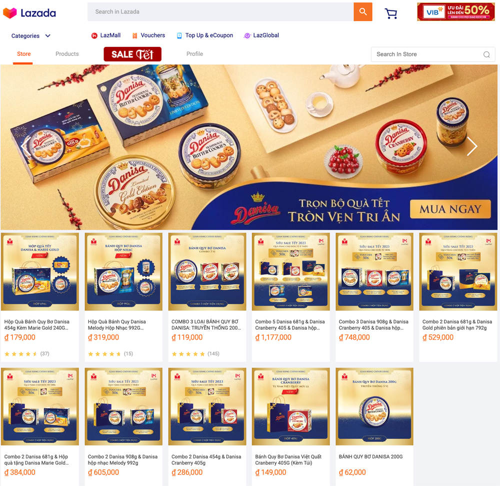 Bộ sưu tập Tết cũng có mặt trên trang thương mại điện tử Lazada với nhiều ưu đãi hấp dẫn lên đến 20%, mang thêm nhiều lựa chọn mua quà Tết cho người tiêu dùng.